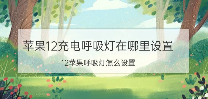 苹果12充电呼吸灯在哪里设置 12苹果呼吸灯怎么设置？